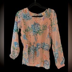 Sheer flower blouse